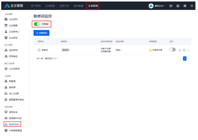 騰訊企點(diǎn)客服敏感詞1